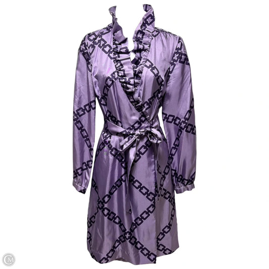 AS IS Scotland Ruffle Collar Wrap Dress By Elizabeth Mckay In Purple, Size: 6