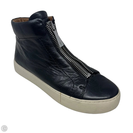 Zip Leather Sneakers Shoes Designer By Frye In Black, Size: 8.5