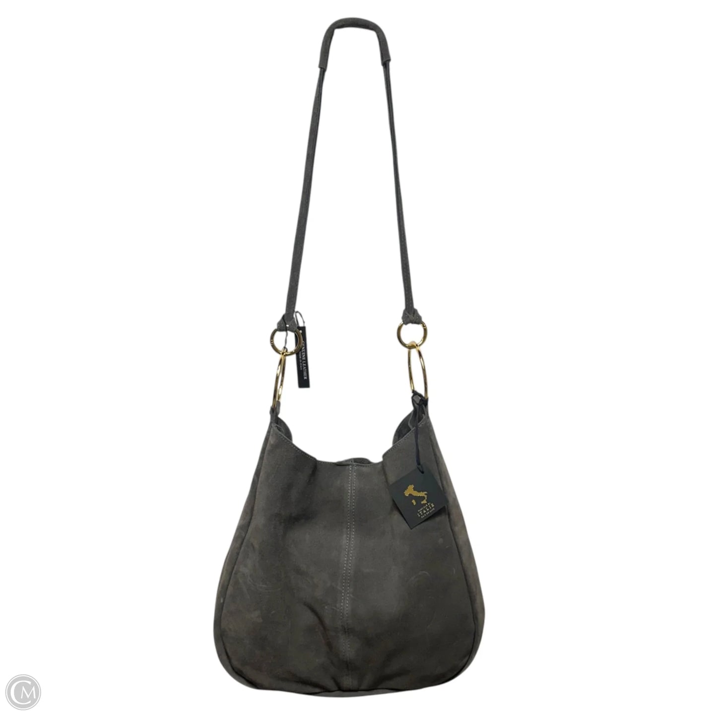 Classic Italian Suede Hobo Bag By Claudia Firenze, Size: Large