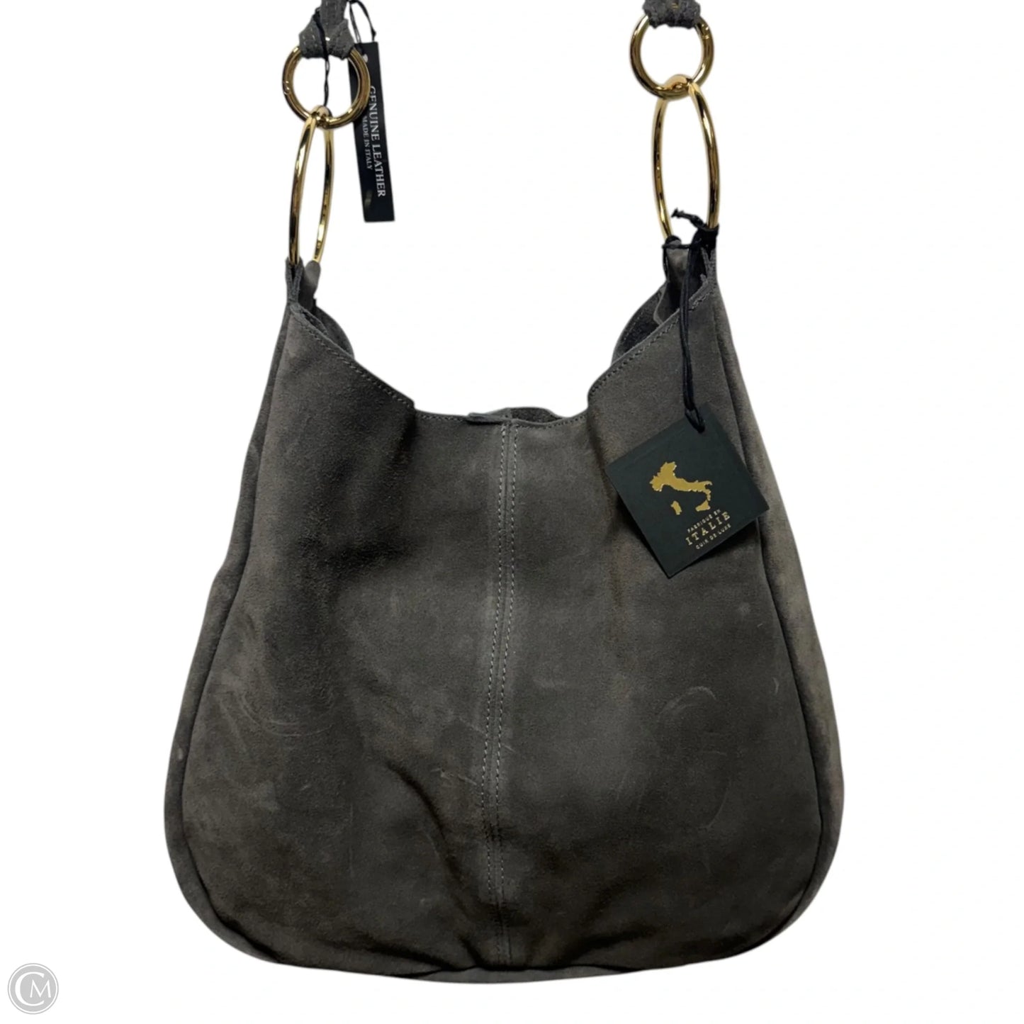 Classic Italian Suede Hobo Bag By Claudia Firenze, Size: Large