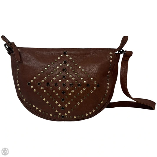 Studded Leather Crossbody Handbag By Ashwood, Size: Medium