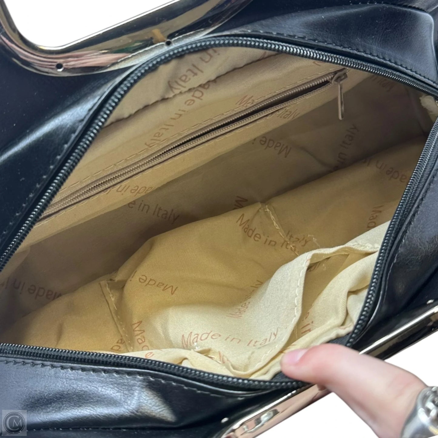 Italian Leather Shoulder Bag By Leaf Bags, Size: Medium