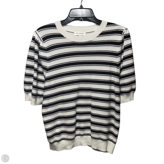 Knit Top Short Sleeve By Free Assembly In Black & White, Size: 2x