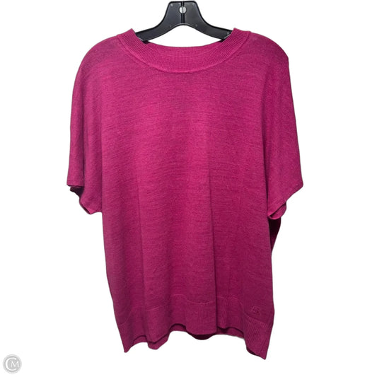 Linen Blend Knit Top Sleeveless By Banana Republic In Pink, Size: Xl