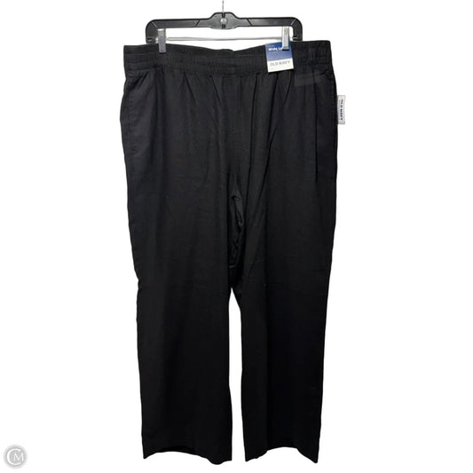 Linen High Rise Wide Leg Pants By Old Navy In Black, Size: Xl