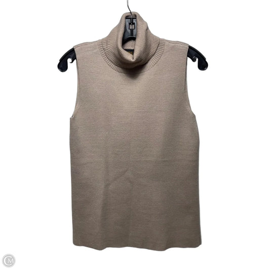 Turtleneck Top Sleeveless By Truth In Tan, Size: Xs