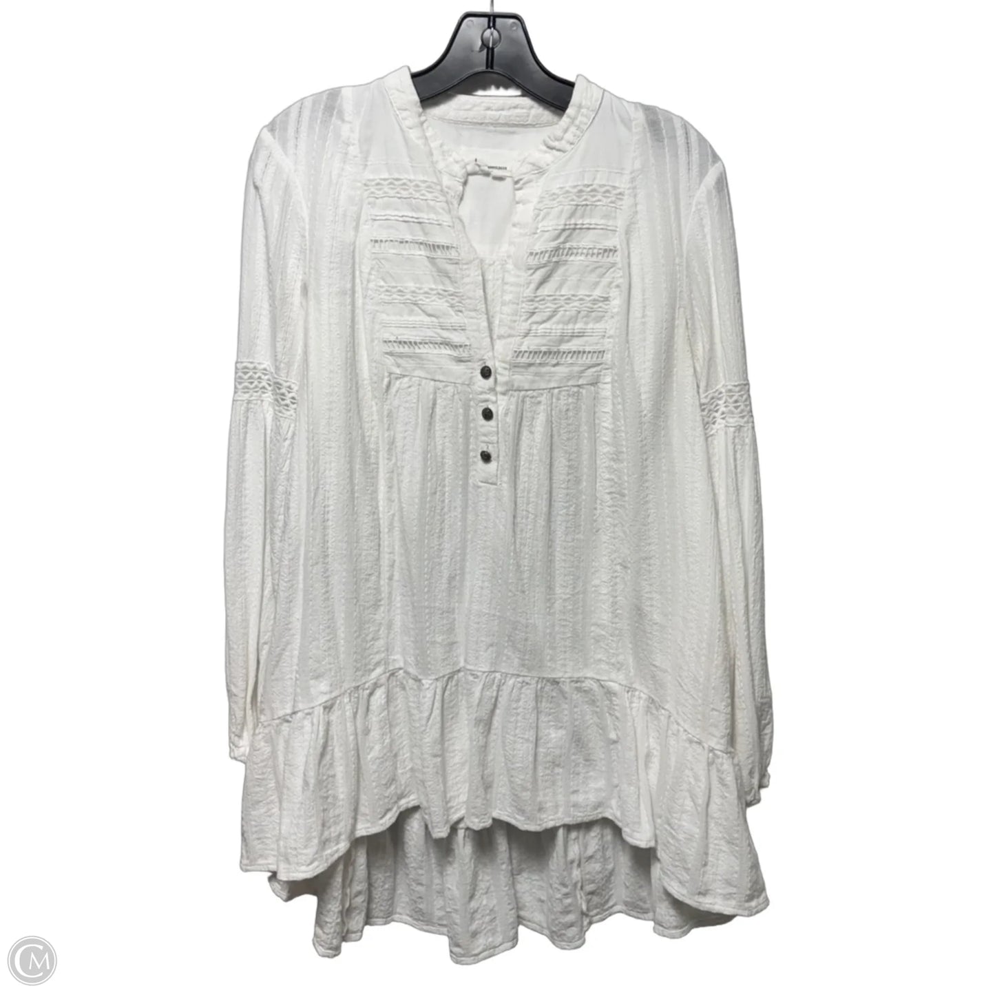 Tunic Long Sleeve By Anthropologie In White, Size: S