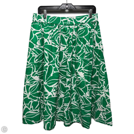 Skirt Midi By Banana Republic In Green & White, Size: L