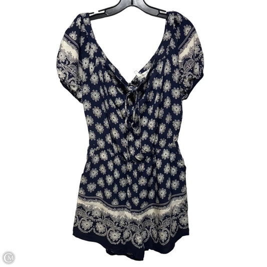 Romper By Available In Blue & Cream, Size: L