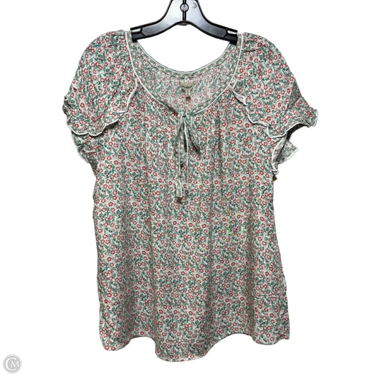 Top Short Sleeve By Max Studio In Floral Print, Size: Xl
