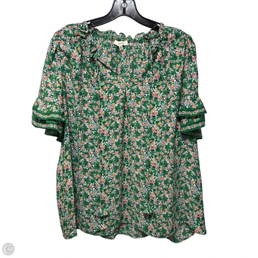 Top Short Sleeve By Max Studio In Floral Print, Size: 1x