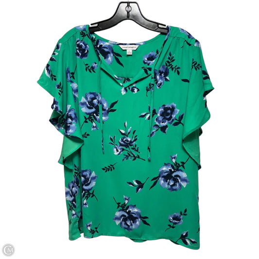Top Short Sleeve By Counterparts In Floral Print, Size: Xl