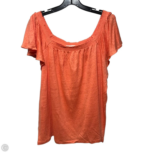 Top Short Sleeve By Loft In Orange, Size: Xl