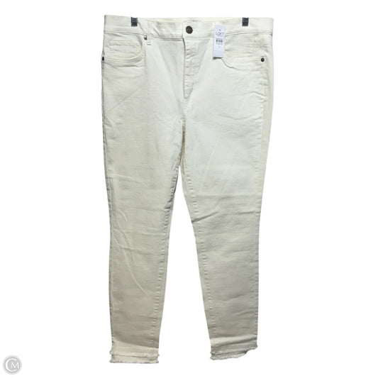Jeans Straight By Loft In Cream, Size: 12