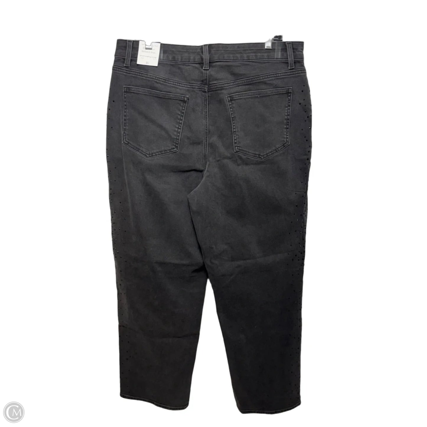 High Waist Relaxed Jeans Straight Leg Full Length By Talbots In Black, Size: 16
