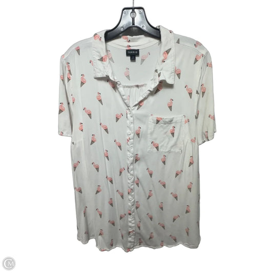 Flamingo Ice cream Top Short Sleeve By Torrid In Animal Print, Size: 3x