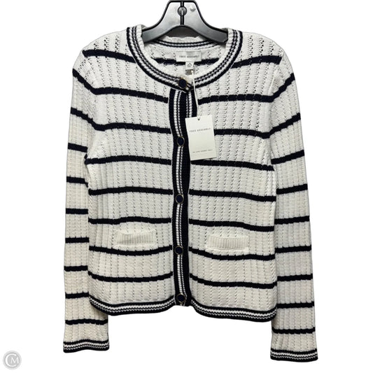 Sweater Cardigan By Free Assembly In Blue & White, Size: M