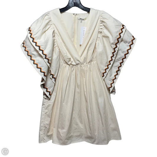 Ruffle Sleeve Dress Casual Short By Lalavon In Cream, Size: M