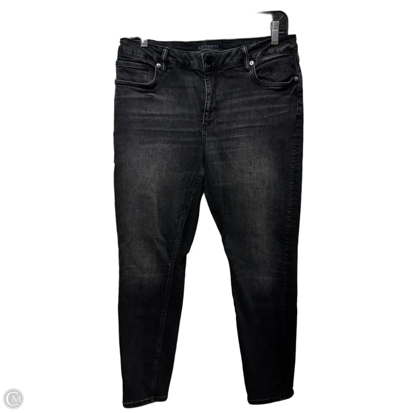 Miller Skinny Jeans Designer By All Saints In Grey, Size: 14/32