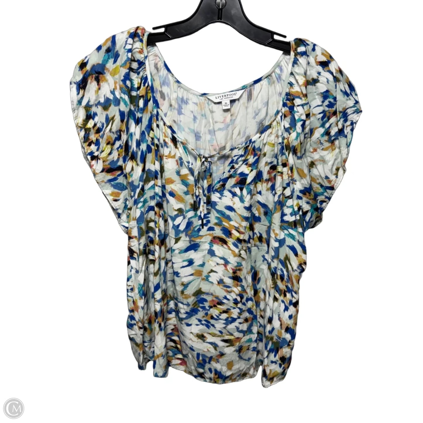 Top Short Sleeve By Liverpool In Floral Print, Size: Xl