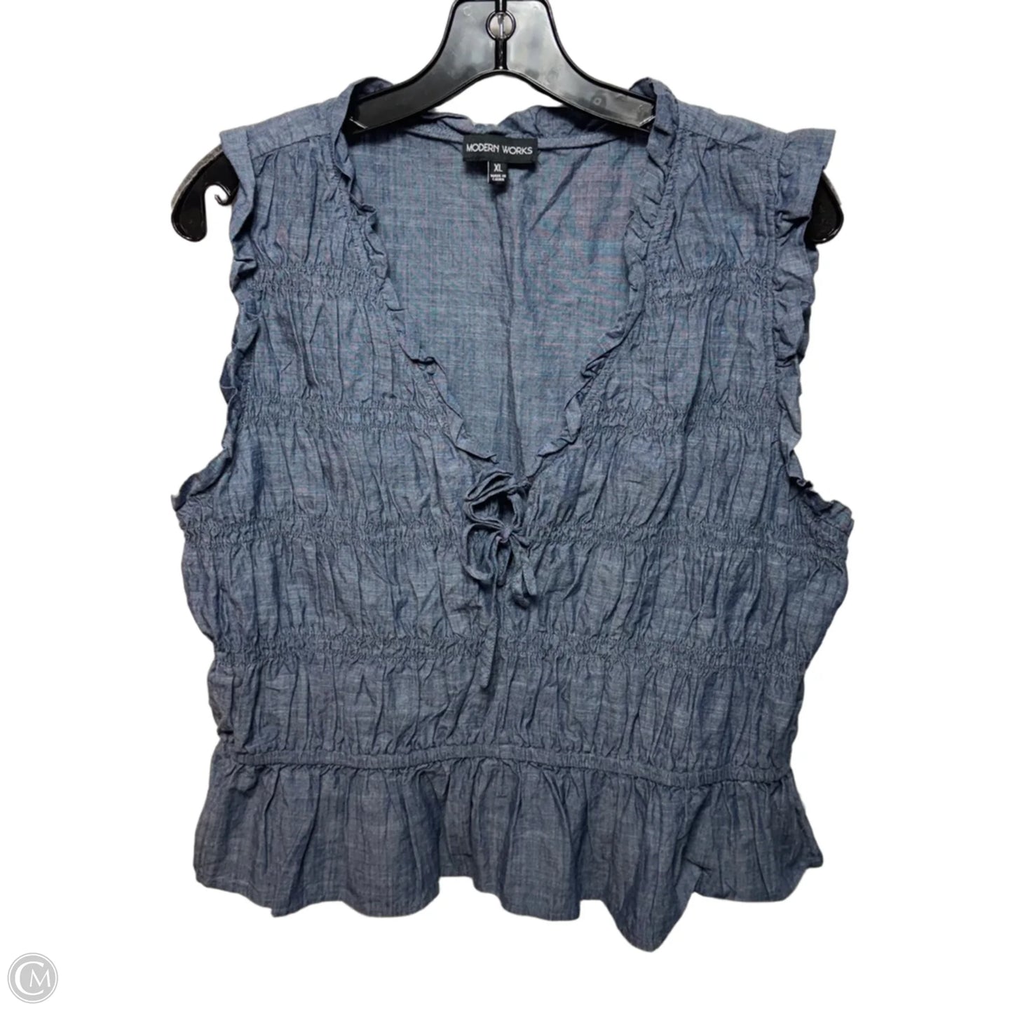 Top Sleeveless By Modern Works In Blue, Size: Xl
