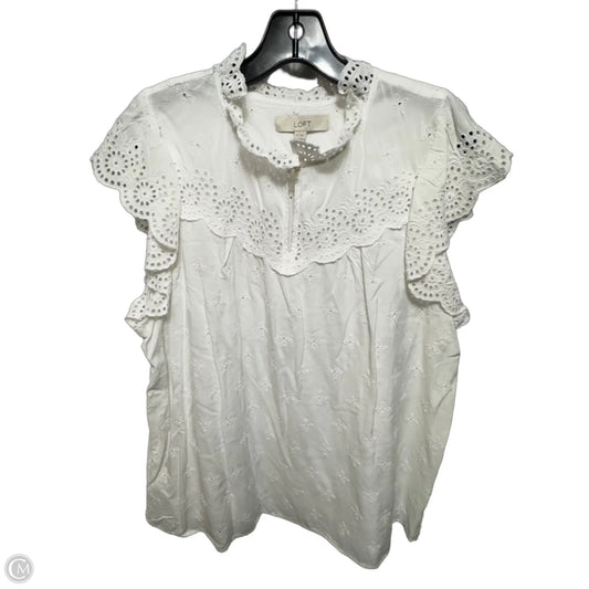 Top Short Sleeve By Loft In White, Size: Xl