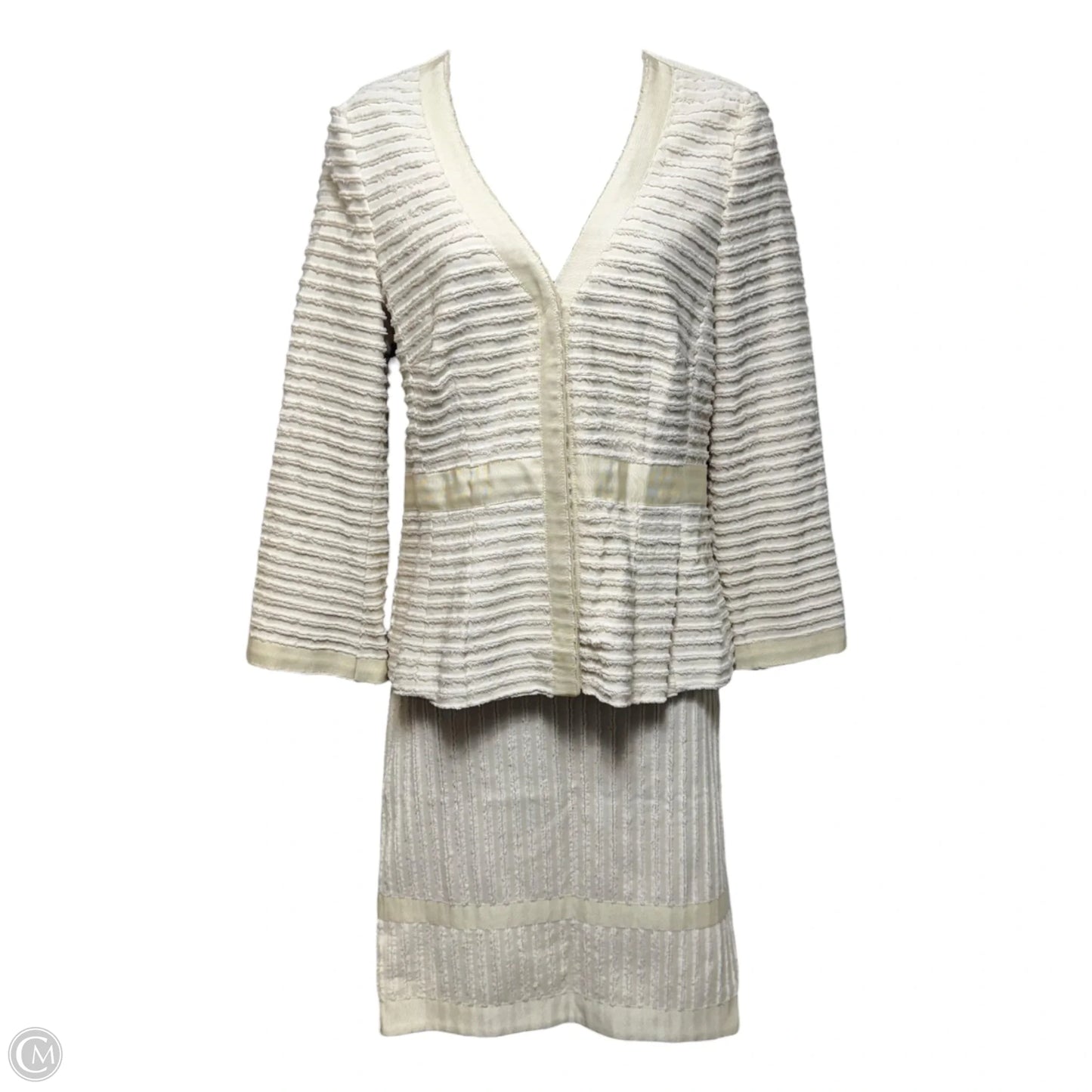 Blazer & Skirt 2 Piece Set By Rena Lange In Cream, Size: 6