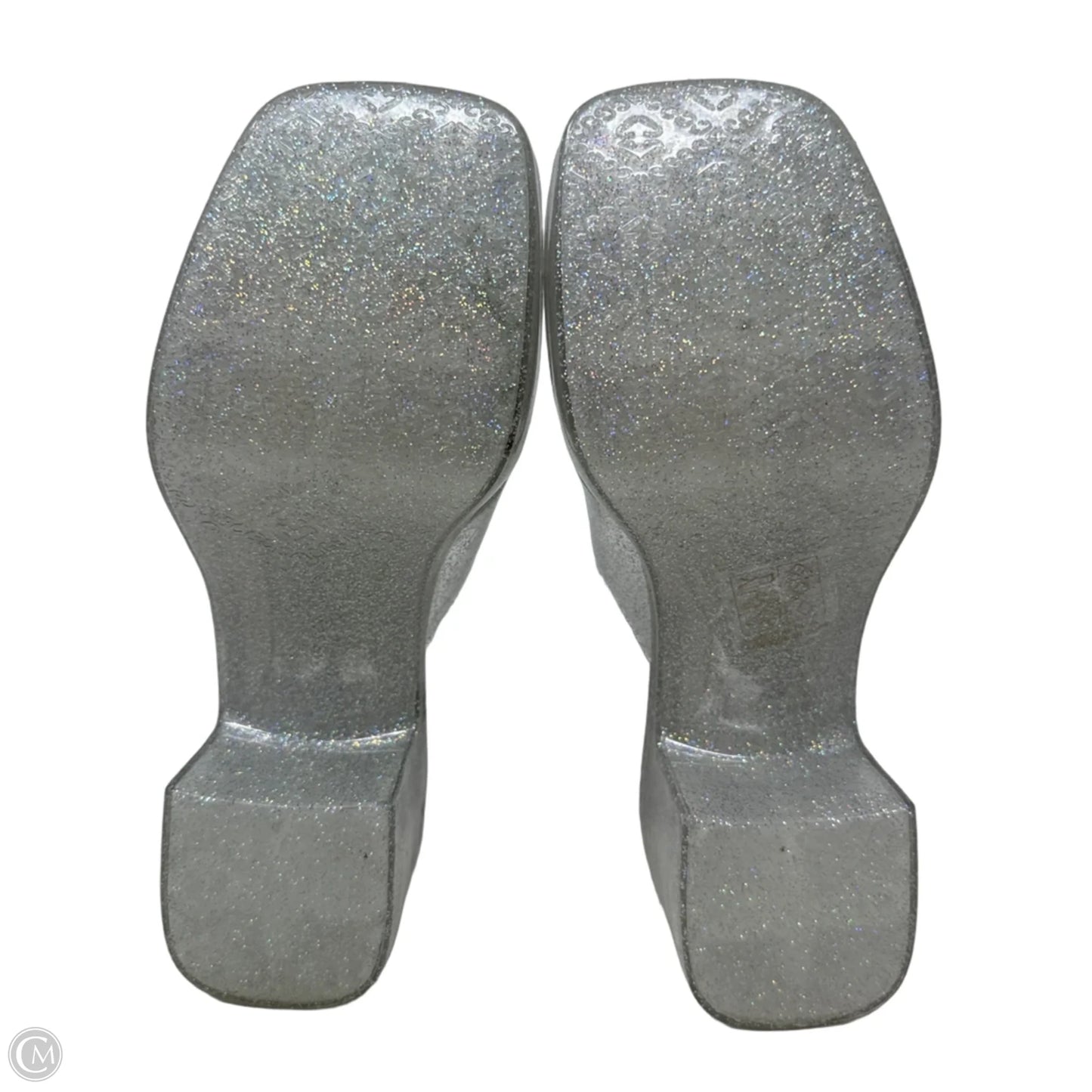 Glitter Jelly Platform Slide Sandals By Jeffrey Campbell In Clear, Size: 7 (EU 38)