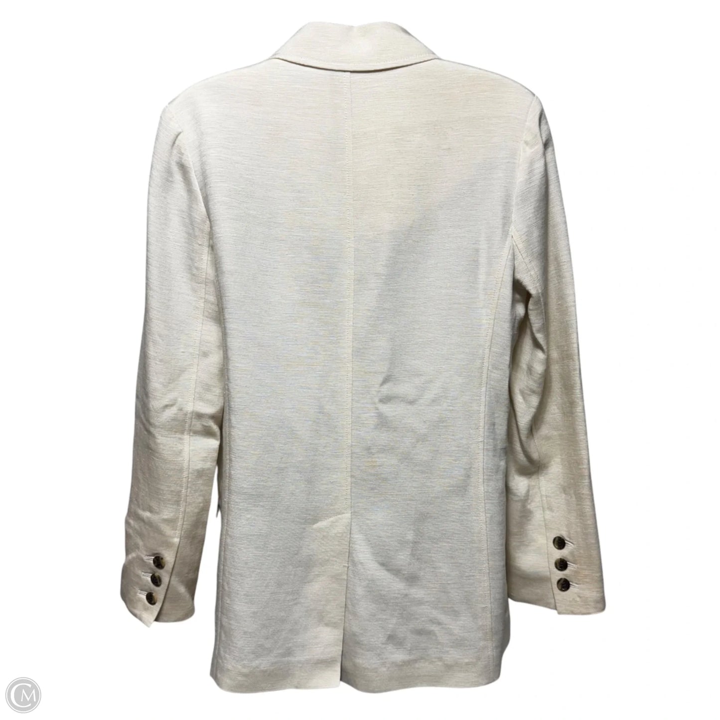 Liam Silk & Linen Boyfriend Blazer By Tibi In Cream, Size: 4