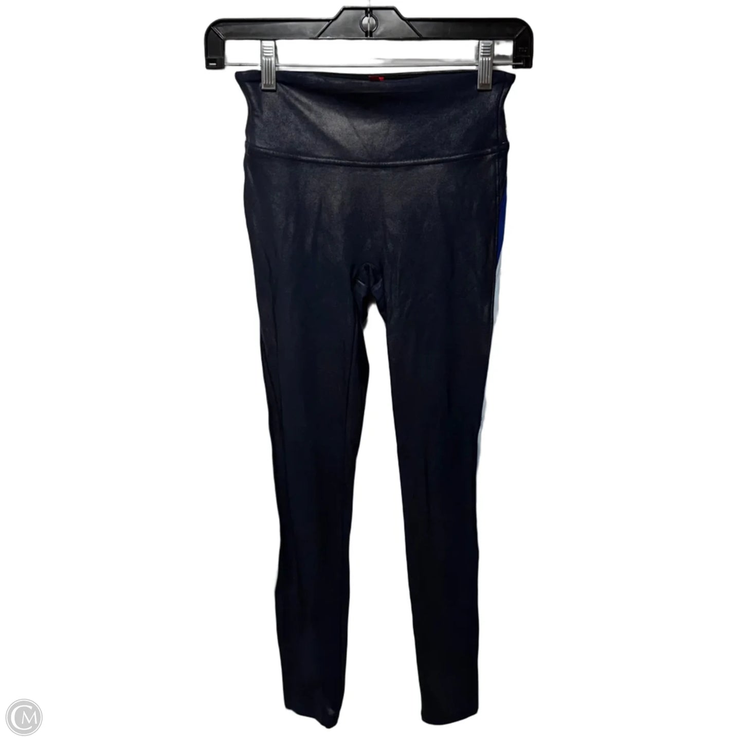 Metallic Athletic Leggings By Spanx In Navy, Size: Xs