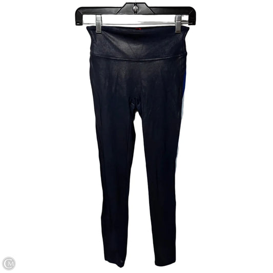 Metallic Athletic Leggings By Spanx In Navy, Size: Xs