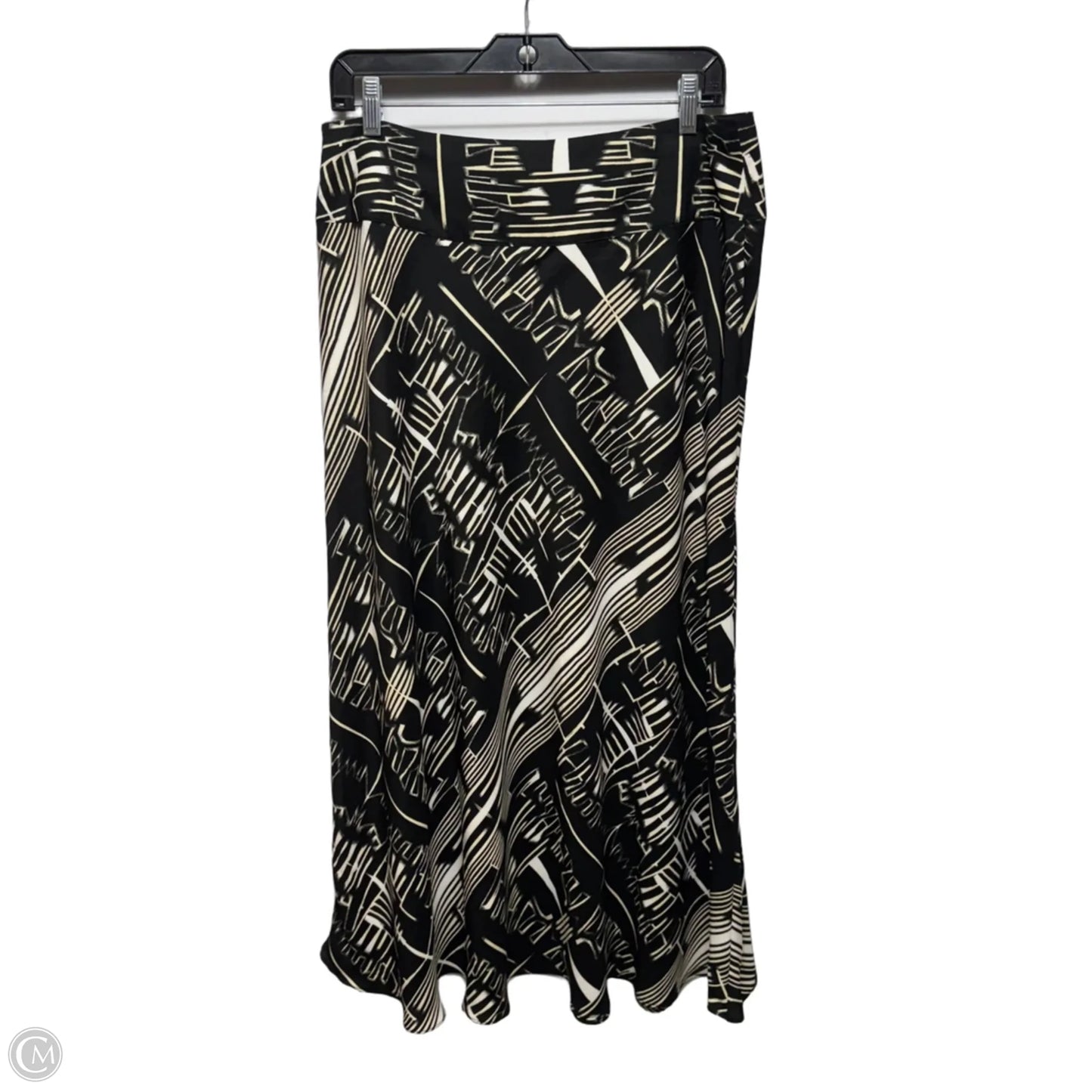 Skirt Maxi By Black Label By Chicos In Black & Cream, Size: 12