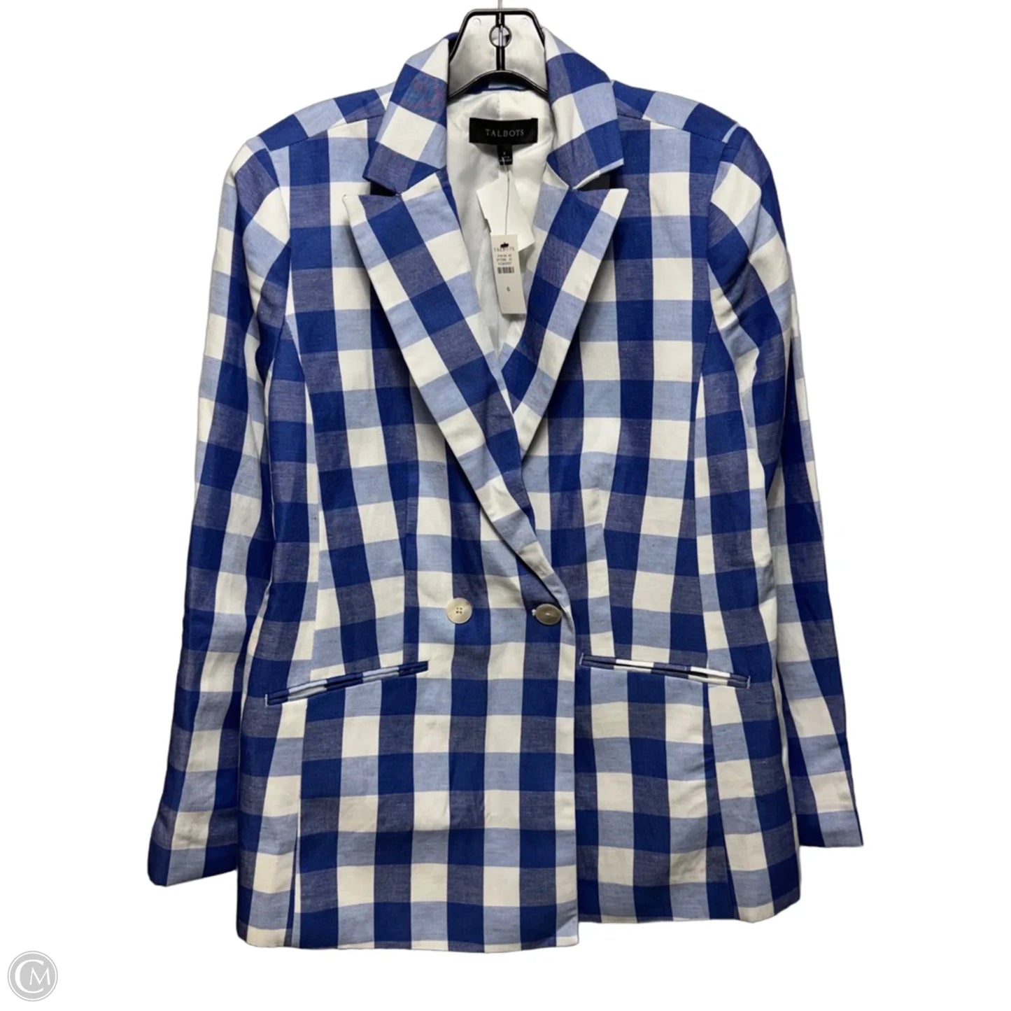 Blazer By Talbots In Checkered Pattern, Size: 6