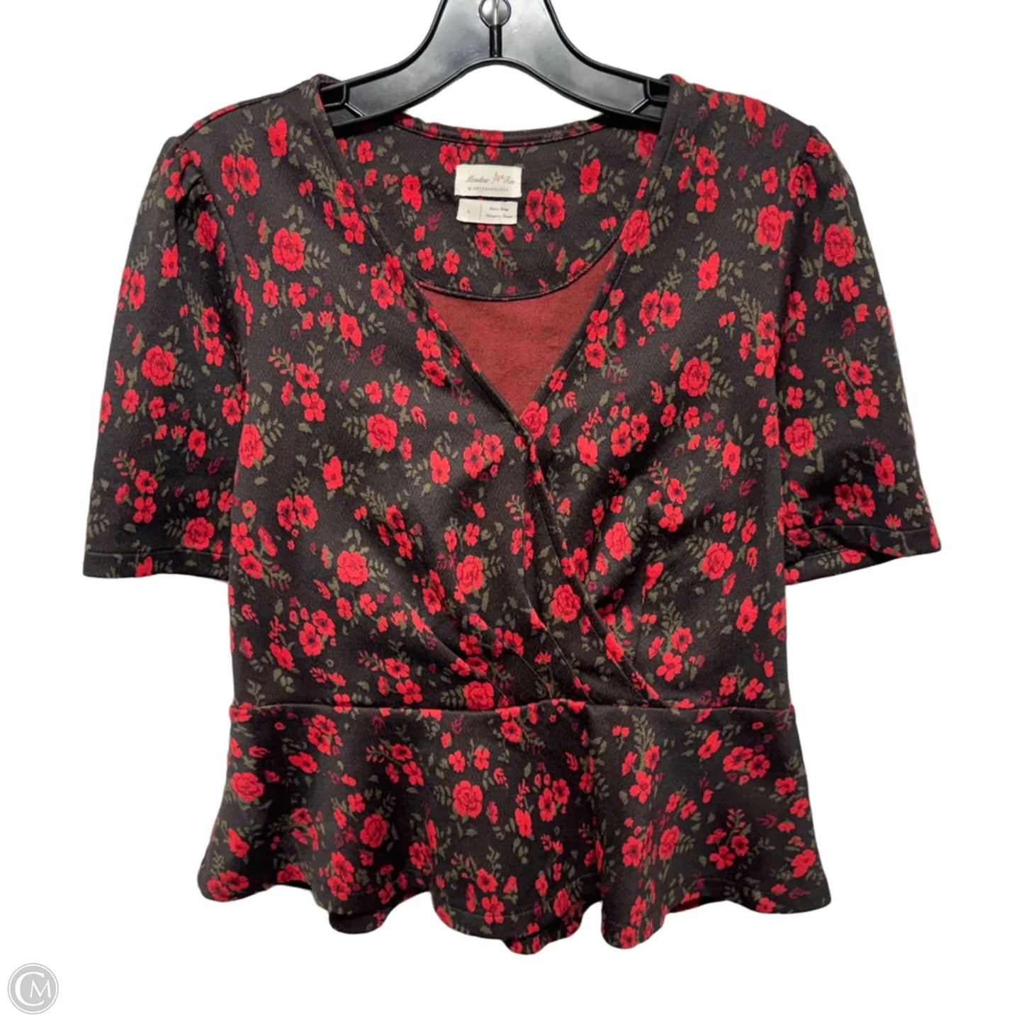 Top Short Sleeve By Meadow Rue by Anthropologie In Floral Print, Size: S