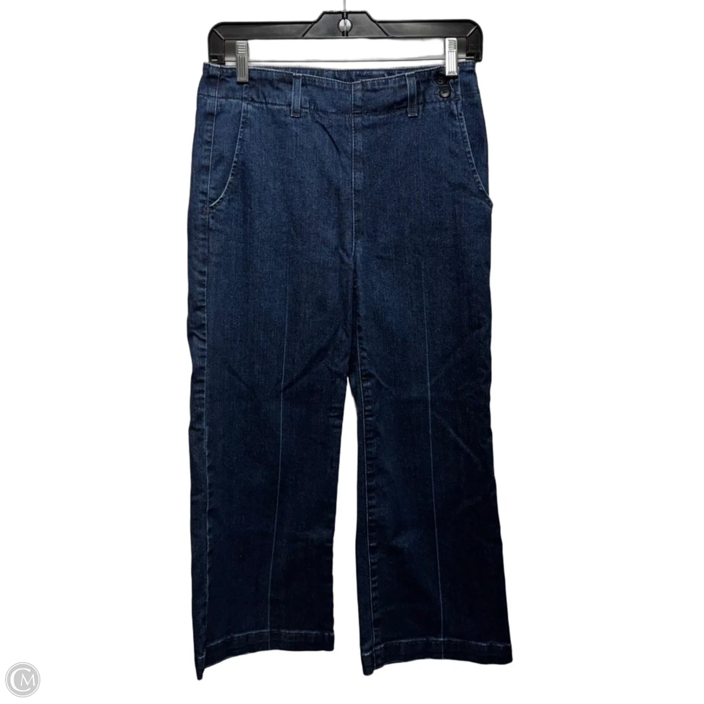 Juliette Wide Leg Crop Jeans By Adriano Goldschmied In Blue Denim, Size: 2