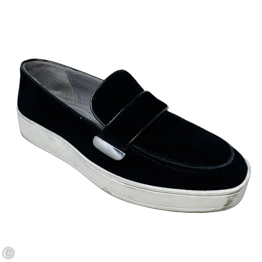 Suede Loafers Shoes Flats By Donald Pliner In Black, Size: 7