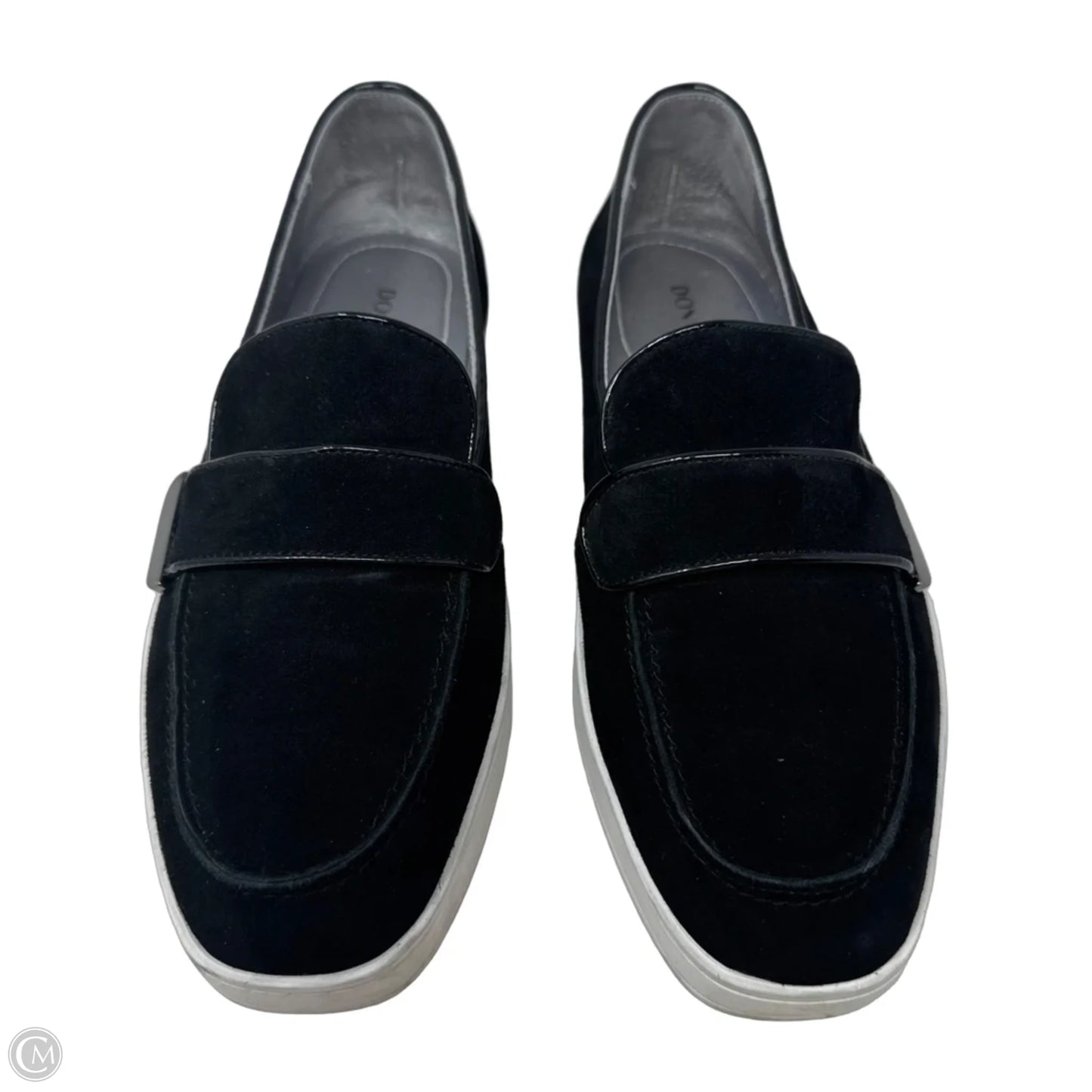 Suede Loafers Shoes Flats By Donald Pliner In Black, Size: 7