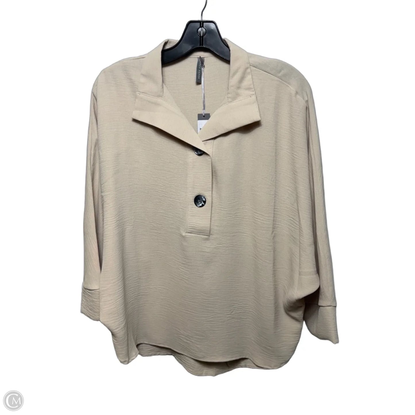 Button Front Top 3/4 Sleeve By Last Tango In Sand, Size: S