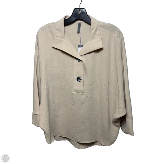 Button Front Top 3/4 Sleeve By Last Tango In Sand, Size: S