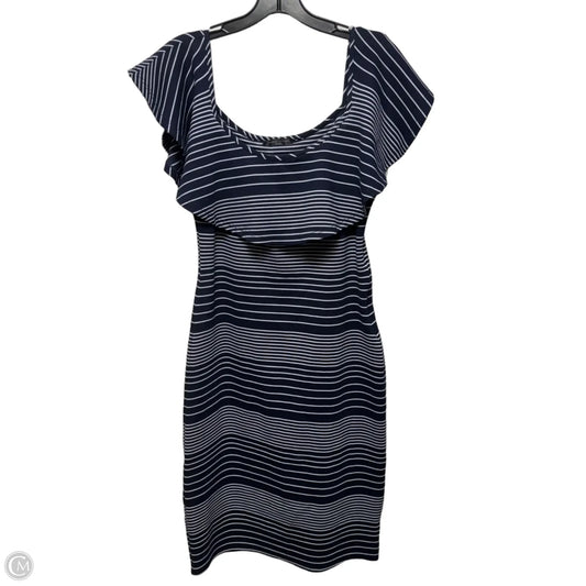Ruffle Collar Dress Casual Midi By Romeo And Juliet In Striped Pattern, Size: L