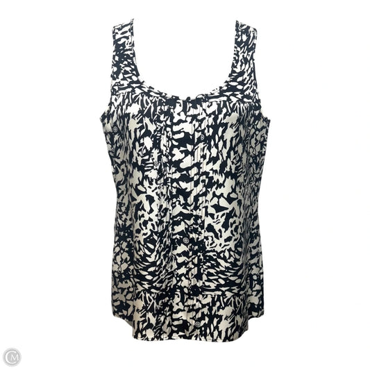 Silk Top Sleeveless Designer By Tory Burch In Black & White, Size: 8