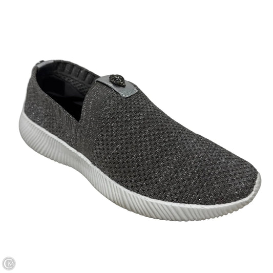 Metallic Knit Sneakers Shoes Designer By Kurt Geiger In Silver, Size: 8