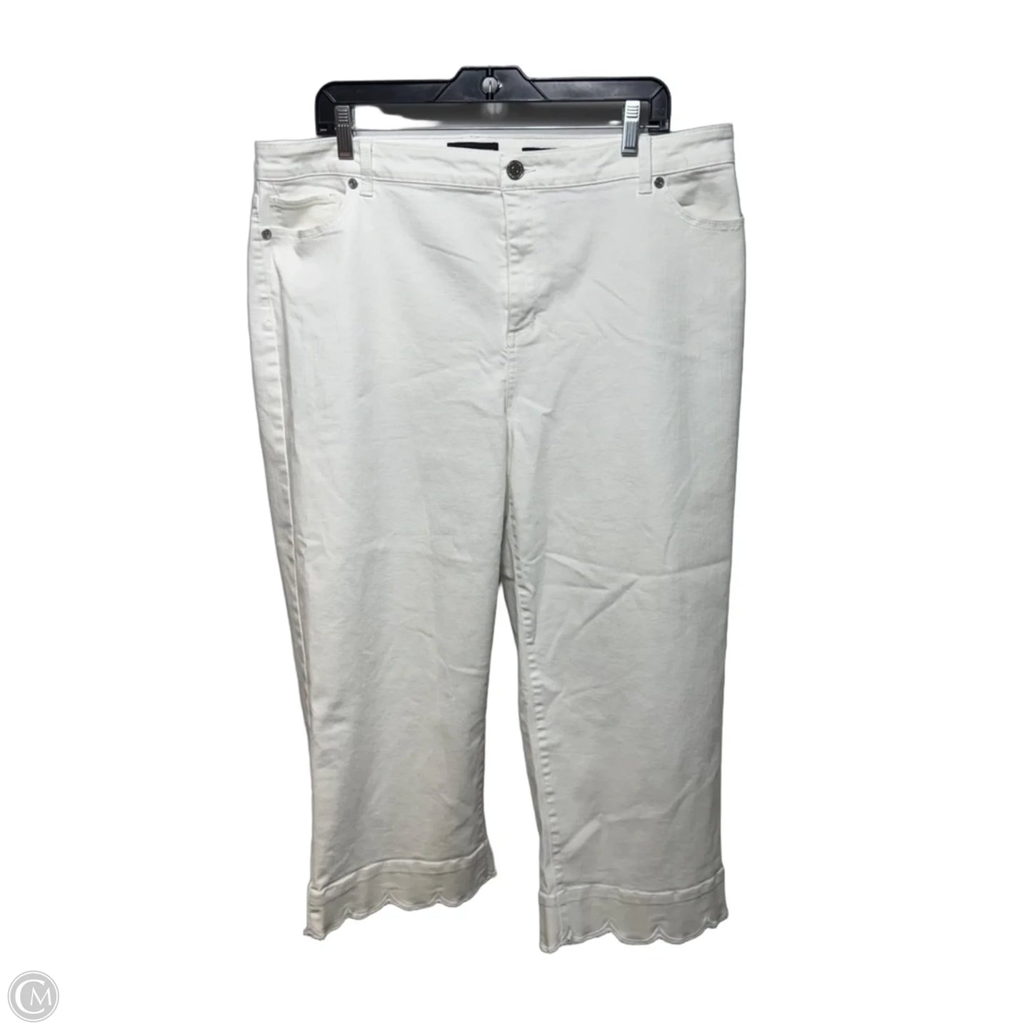 Pants Cropped By Susan Graver In White, Size: 18