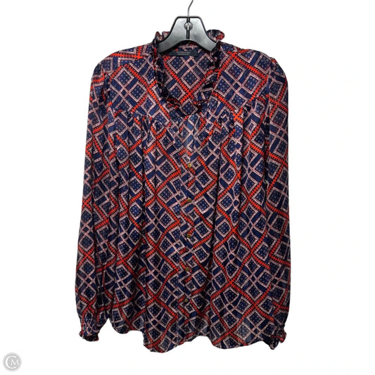 “Amsterdams Blauw” Top Long Sleeve By Scotch & Soda In Blue & Red & White, Size: L