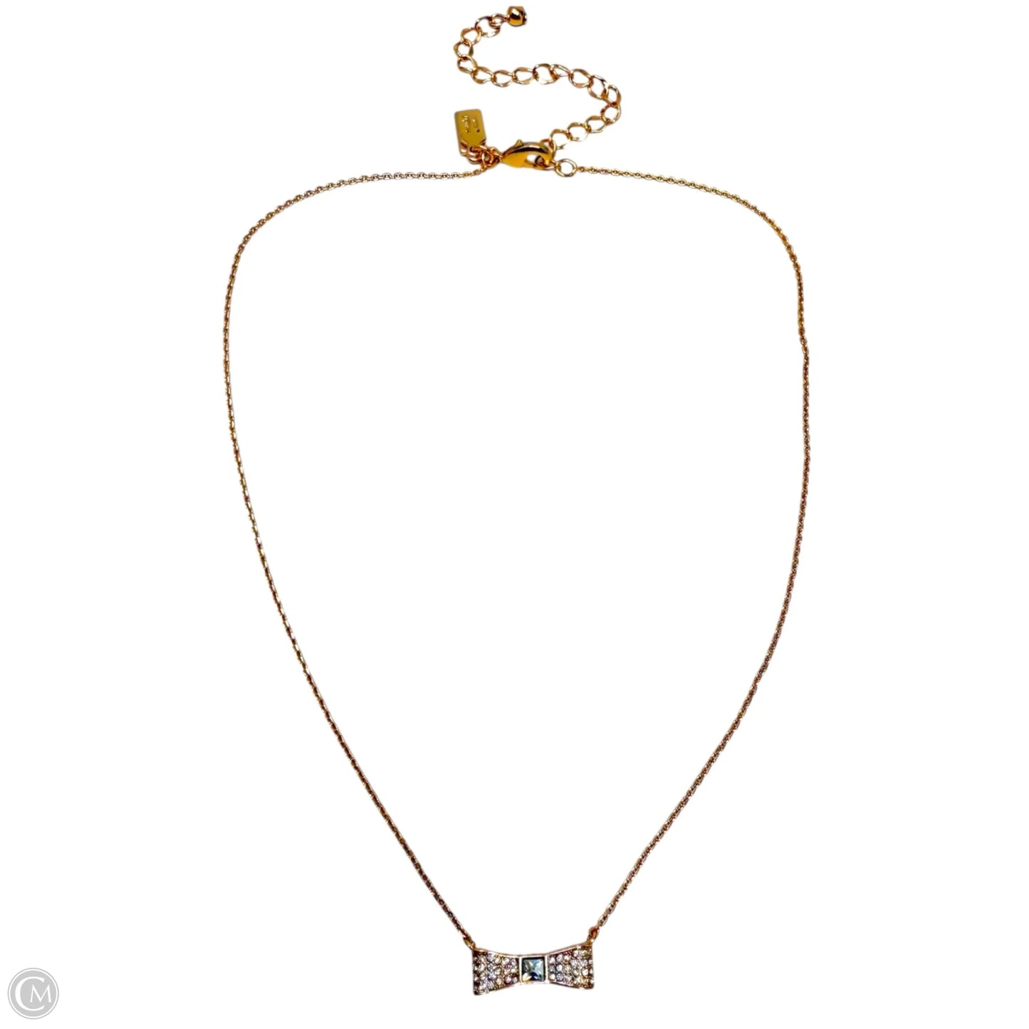 Ready Set Bow Pave Bow Mini Pendant Necklace in Clear/ Rose Gold Designer By Kate Spade