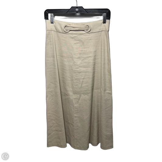 Linen Blend Skirt Midi By Cremieux In Beige, Size: 2
