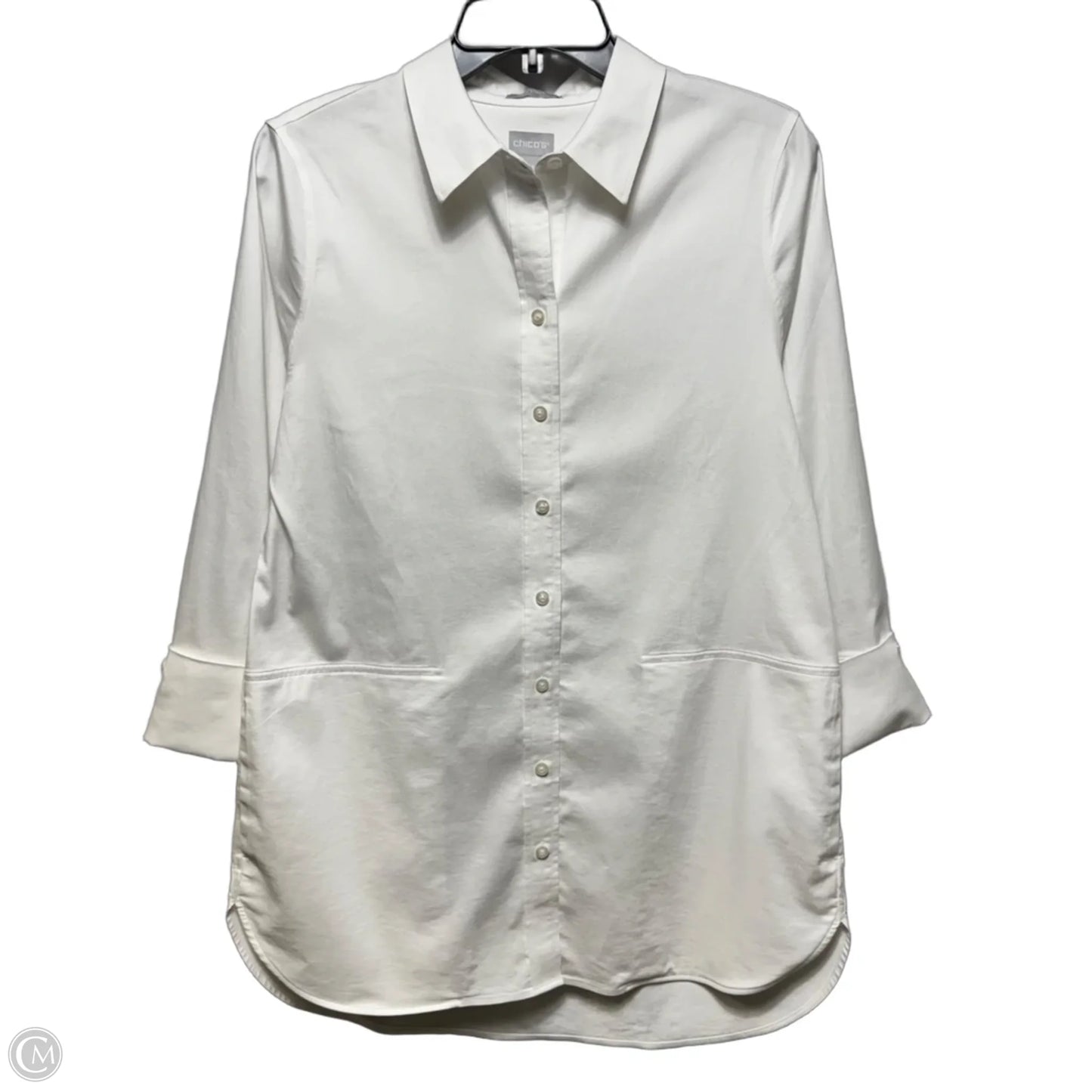 Tunic 3/4 Sleeve By Chicos In White, Size: 6