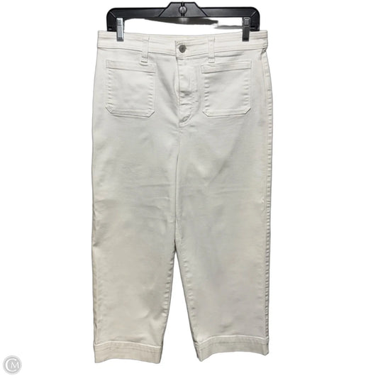 High Waist Wide Crop Jeans By Talbots In White, Size: 8