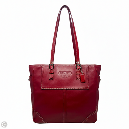 Vintage Gallery Leather Tote Designer By Coach, Size: Large
