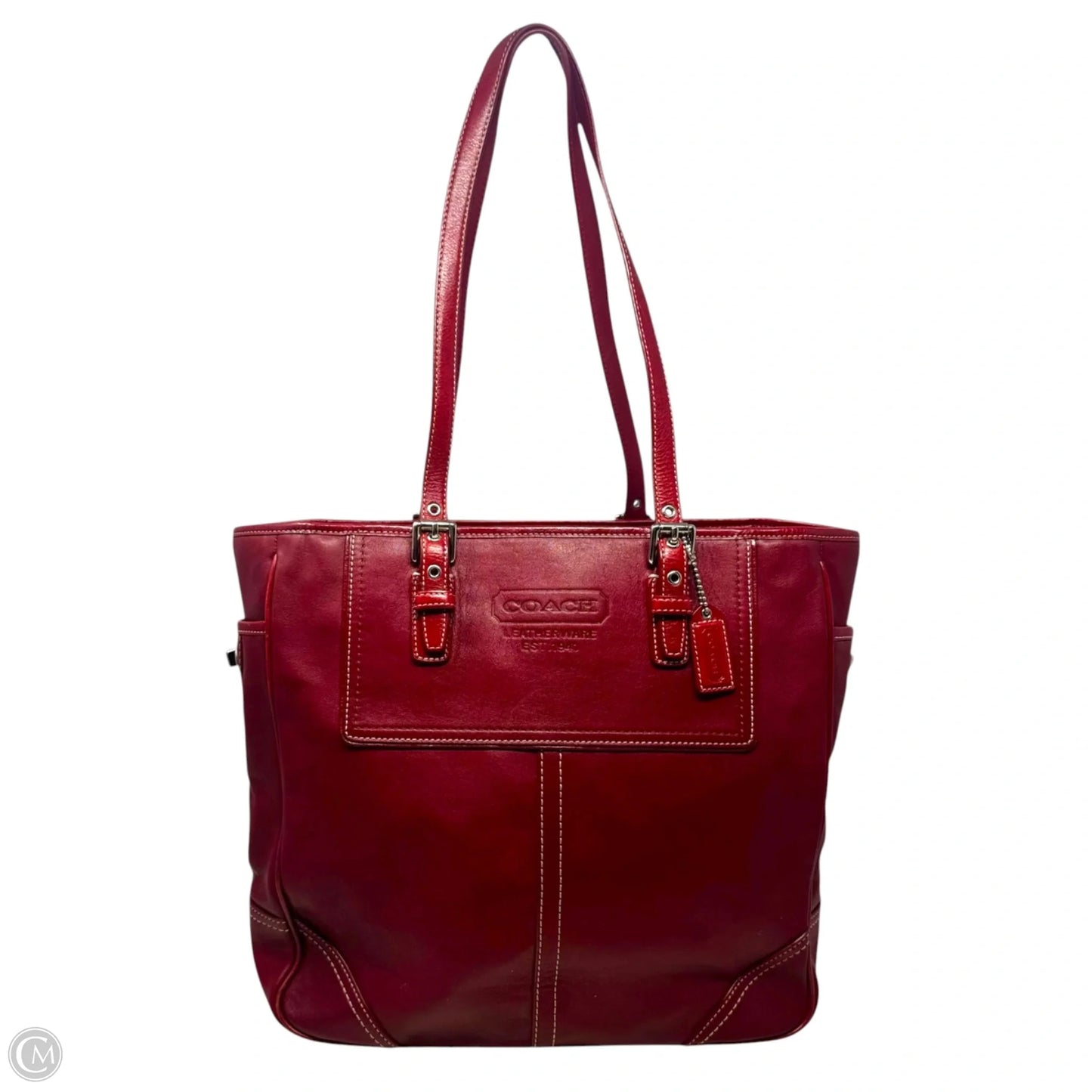 Vintage Gallery Leather Tote Designer By Coach, Size: Large